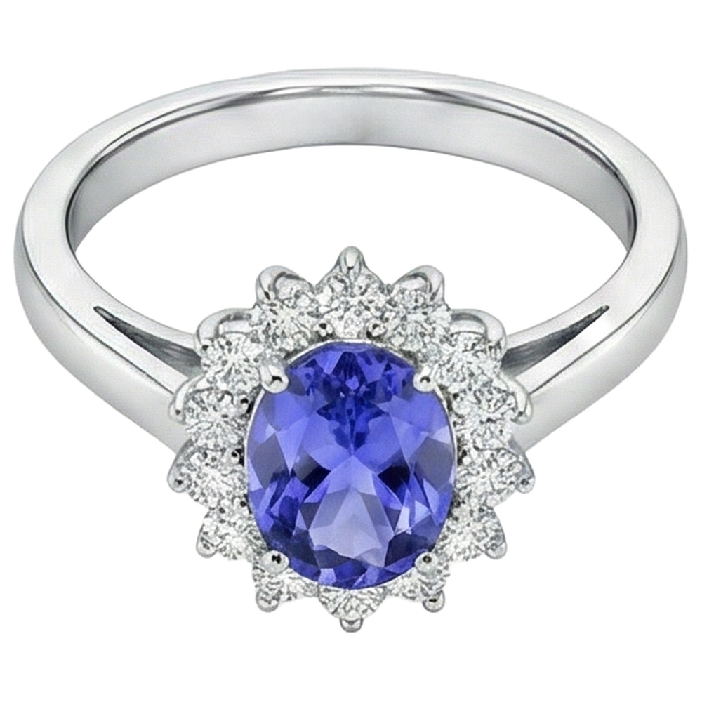echter oval tansanit 6.50Karat ring Draufsicht