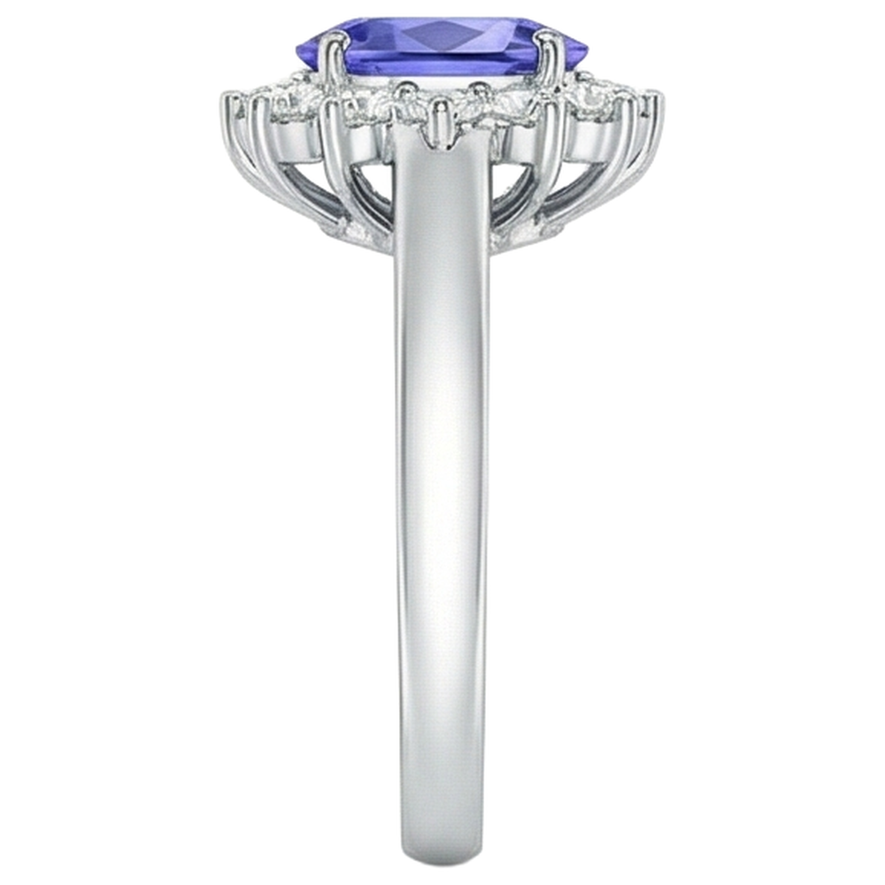 echter oval tansanit 6.50Karat ring auf Weiß
