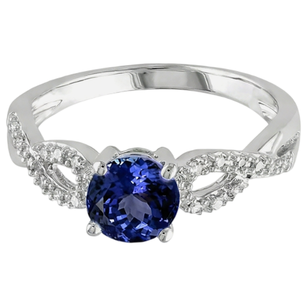 echter round tansanit 3.50Karat ring Seitenansicht