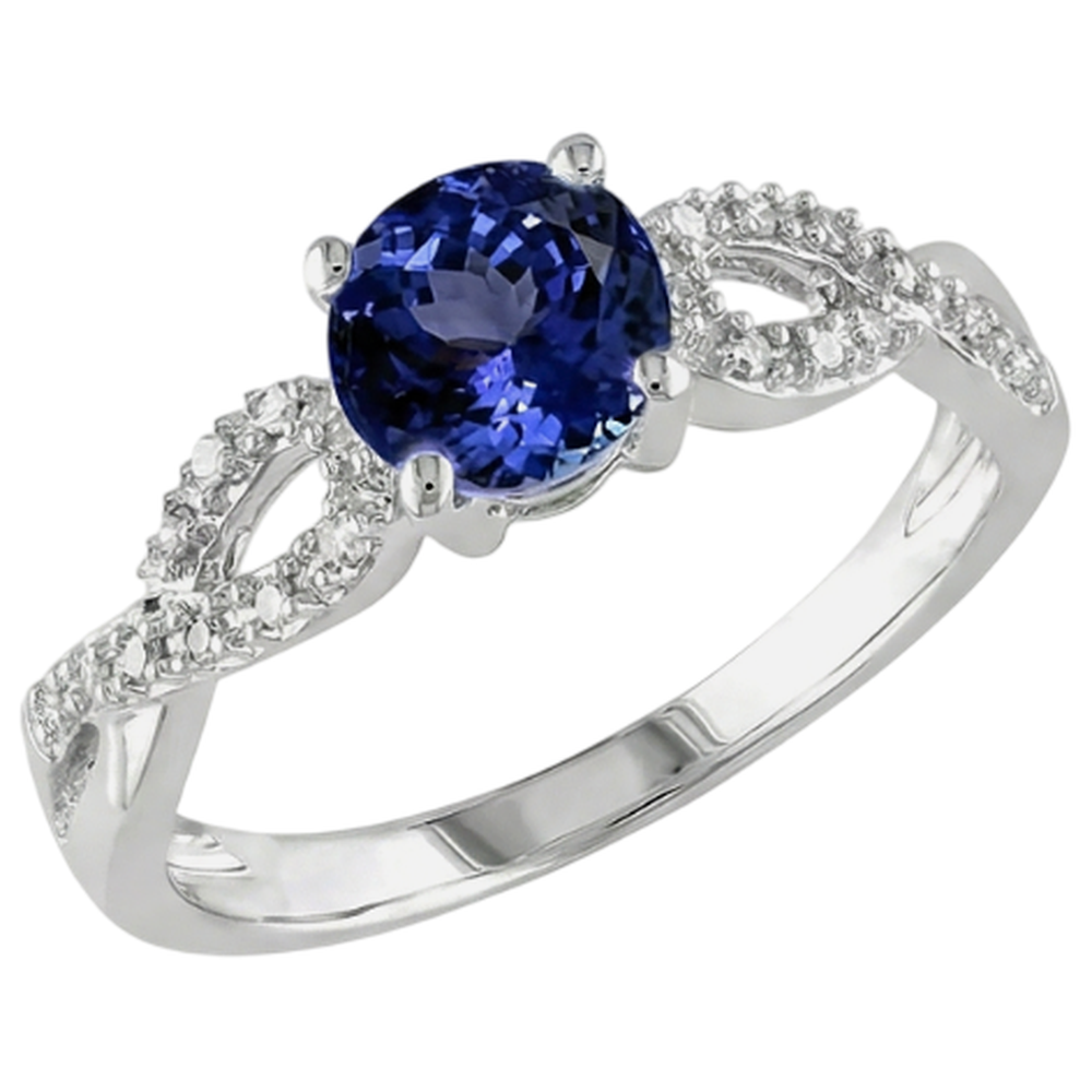 echter round tansanit 3.50Karat ring Detailansicht
