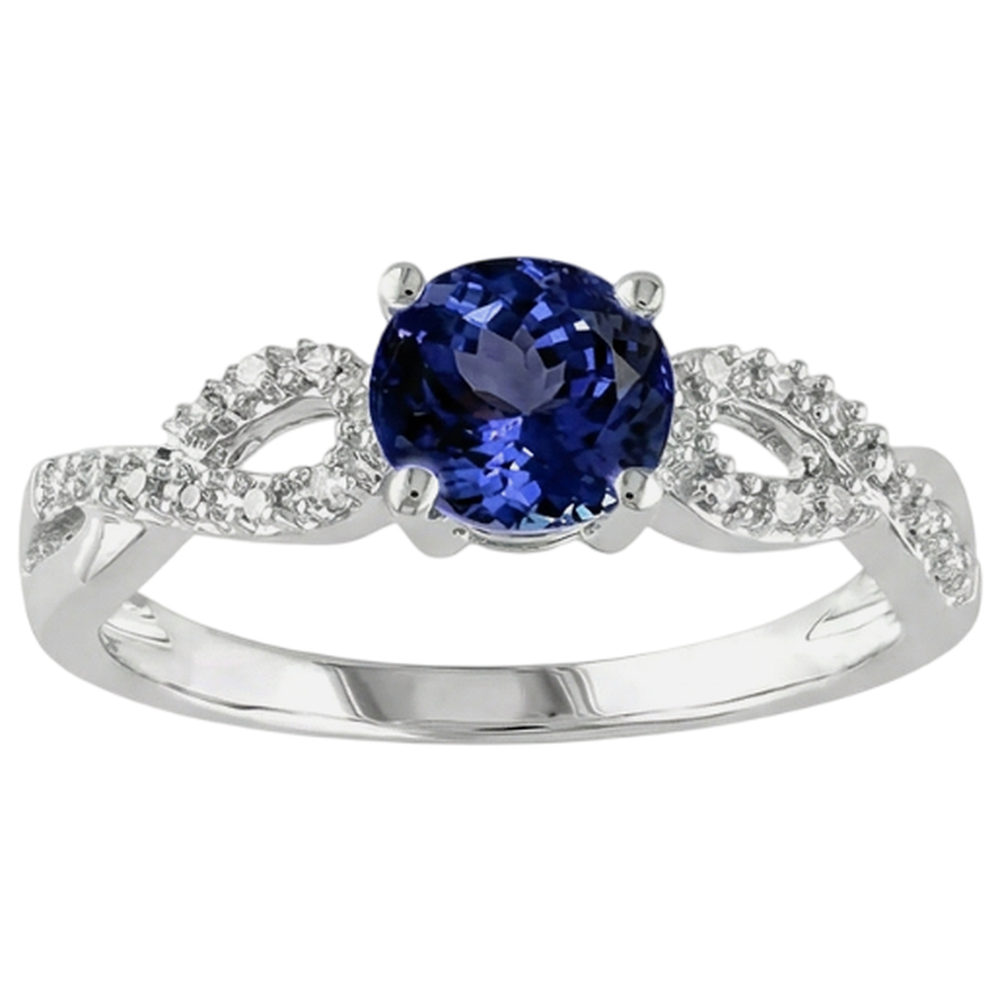 echter round tansanit 3.50Karat ring Draufsicht