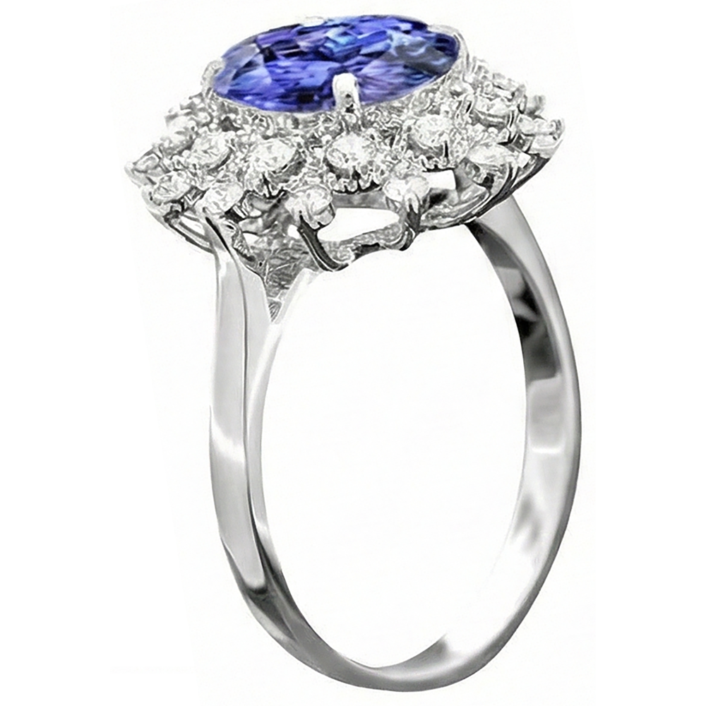 echter round tansanit 3.75Karat ring Seitenansicht