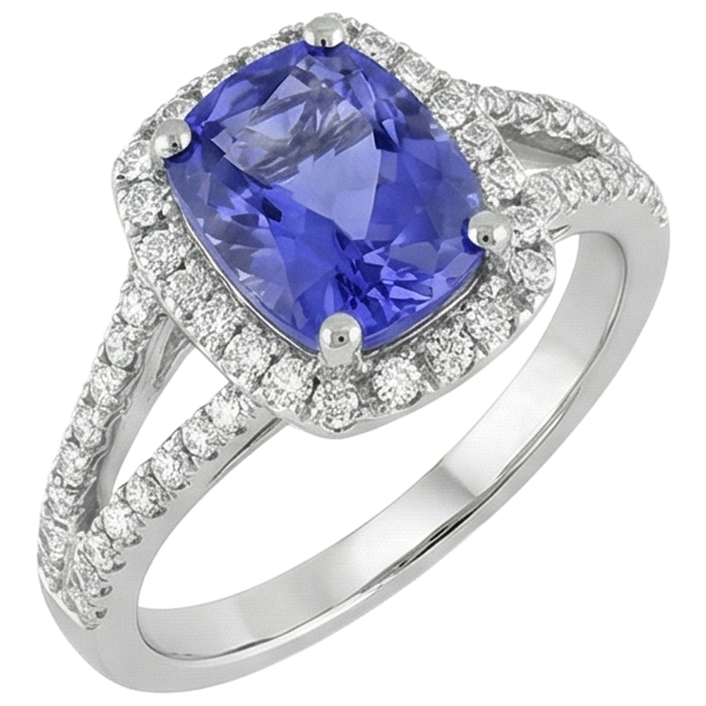 echter round diamant 4.85Karat ring Draufsicht