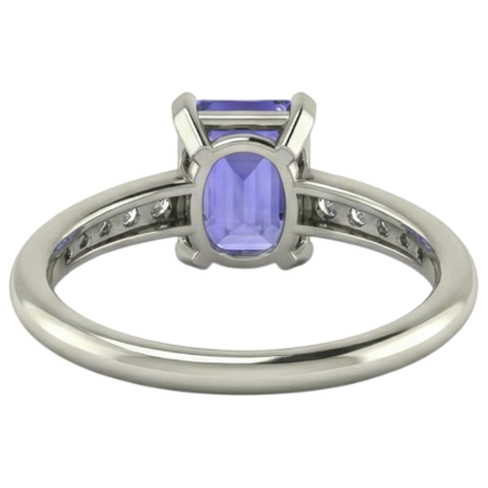 echter round tansanit 3.85Karat ring auf Weiß