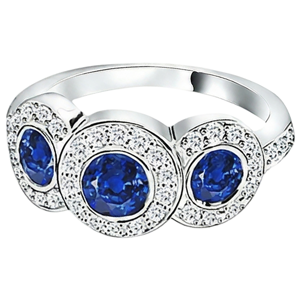 echter round tansanit 4.50Karat ring Seitenansicht