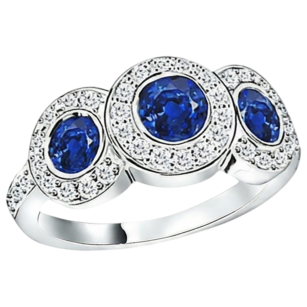 echter round tansanit 4.50Karat ring Detailansicht