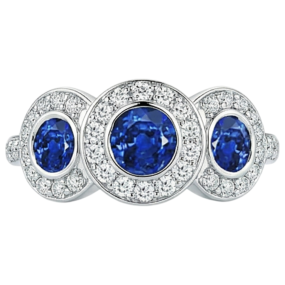echter round tansanit 4.50Karat ring Draufsicht