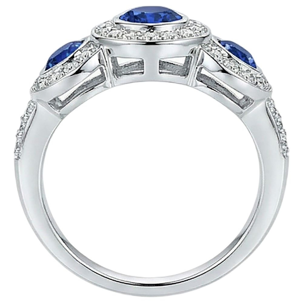 echter round tansanit 4.50Karat ring Profilansicht