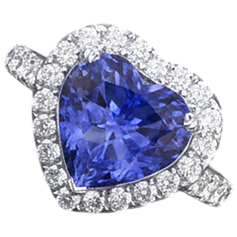 echter round tansanit 2.10Karat ring Detailansicht