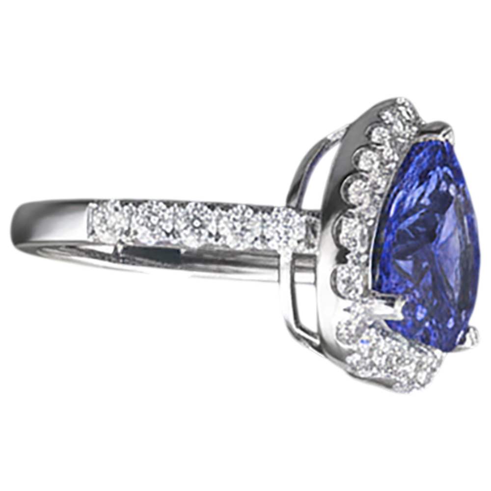 echter round tansanit 2.10Karat ring Draufsicht