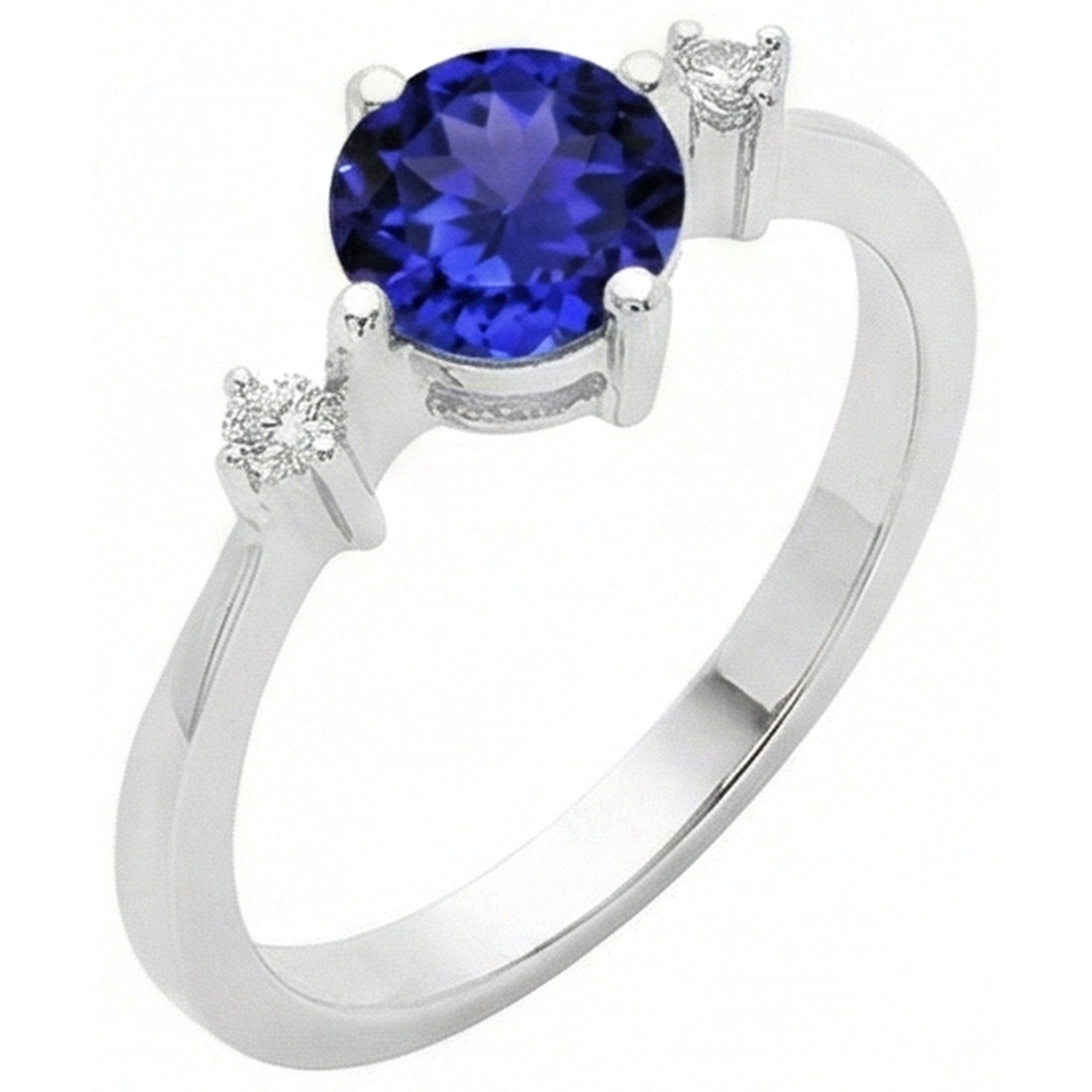 echter round tansanit 0.75Karat ring Draufsicht