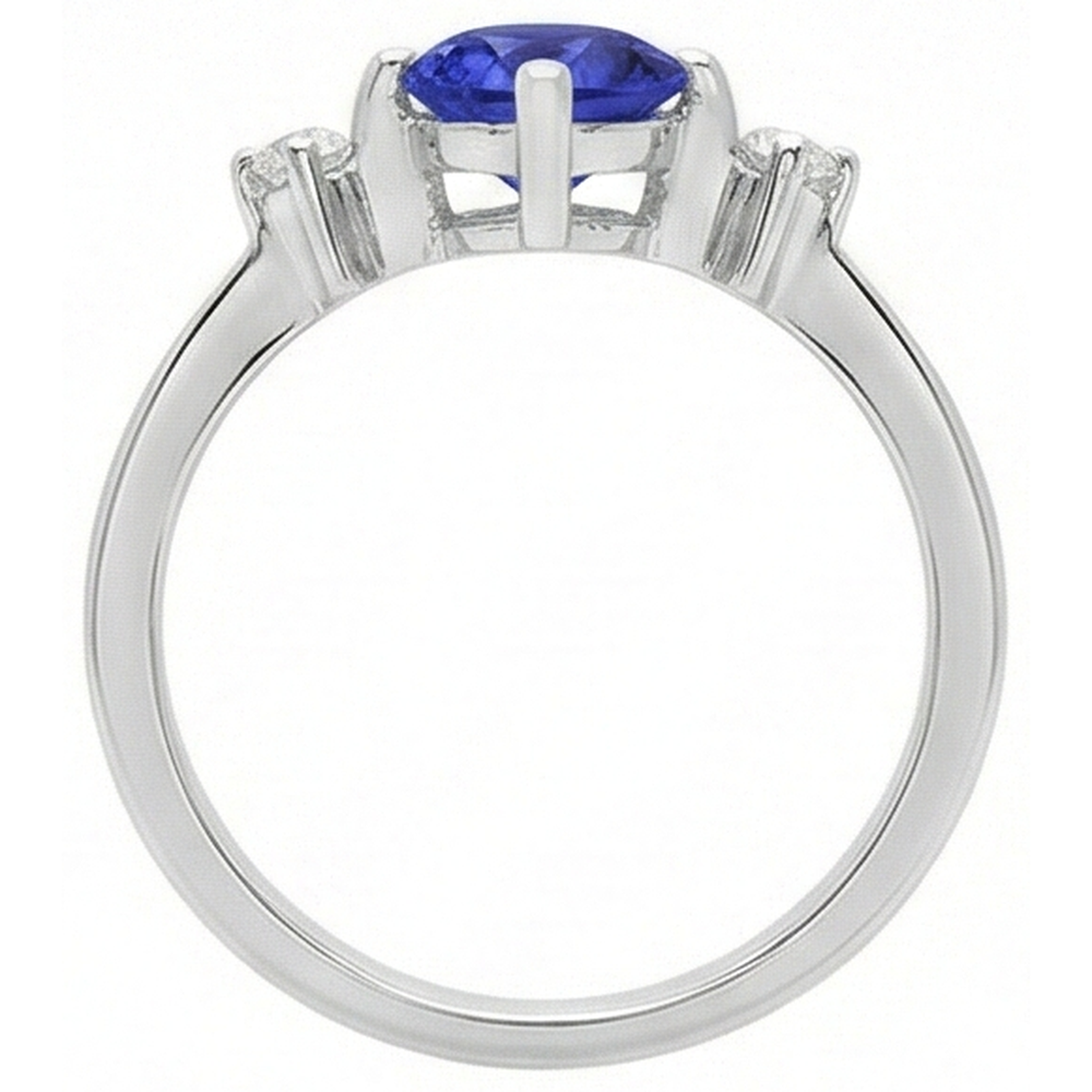 echter round tansanit 0.75Karat ring auf Weiß