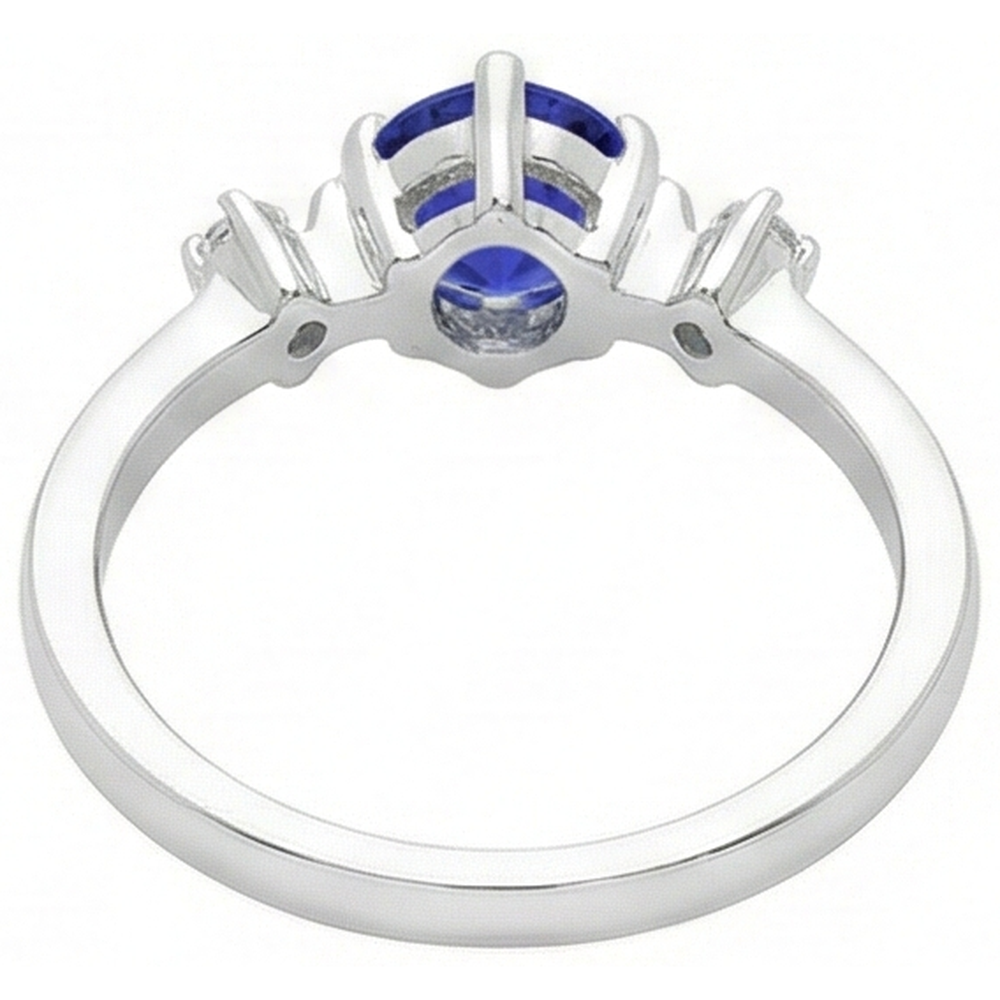 echter round tansanit 0.75Karat ring mit Diamantbesatz