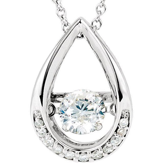 Tear Drop Natürliche Diamant Halskette 2,50 Karat Weißgold 14K