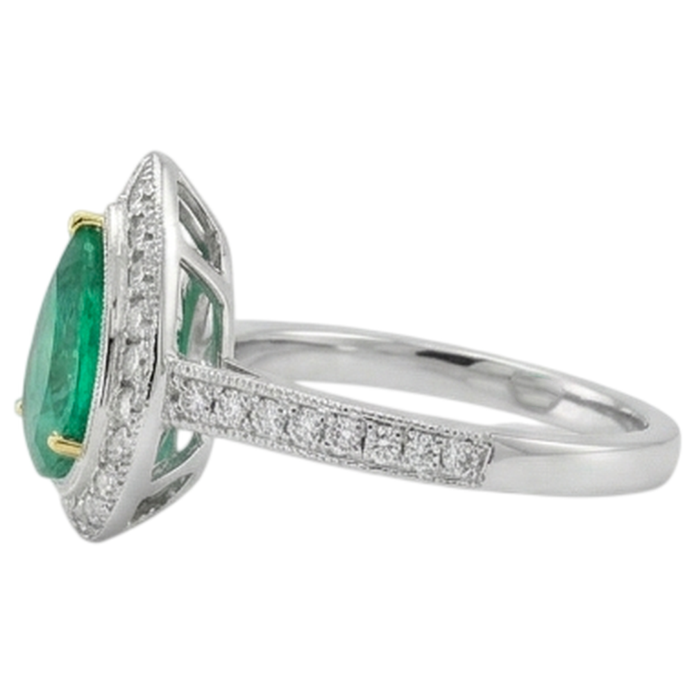 Handgemachter Edelstein-Ring 2 Karat – Rückansicht