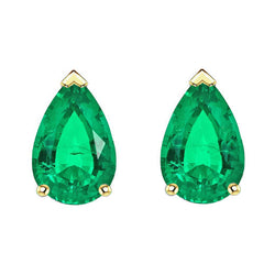 Schimmernder Smaragd Gemstone Earring 2 Karat – Zweifarbiges 14K