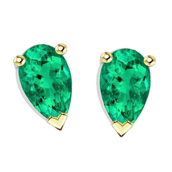 GIA-Geprüft Smaragd Gemstone Earring 3 Karat – Bicolor 14K Gold