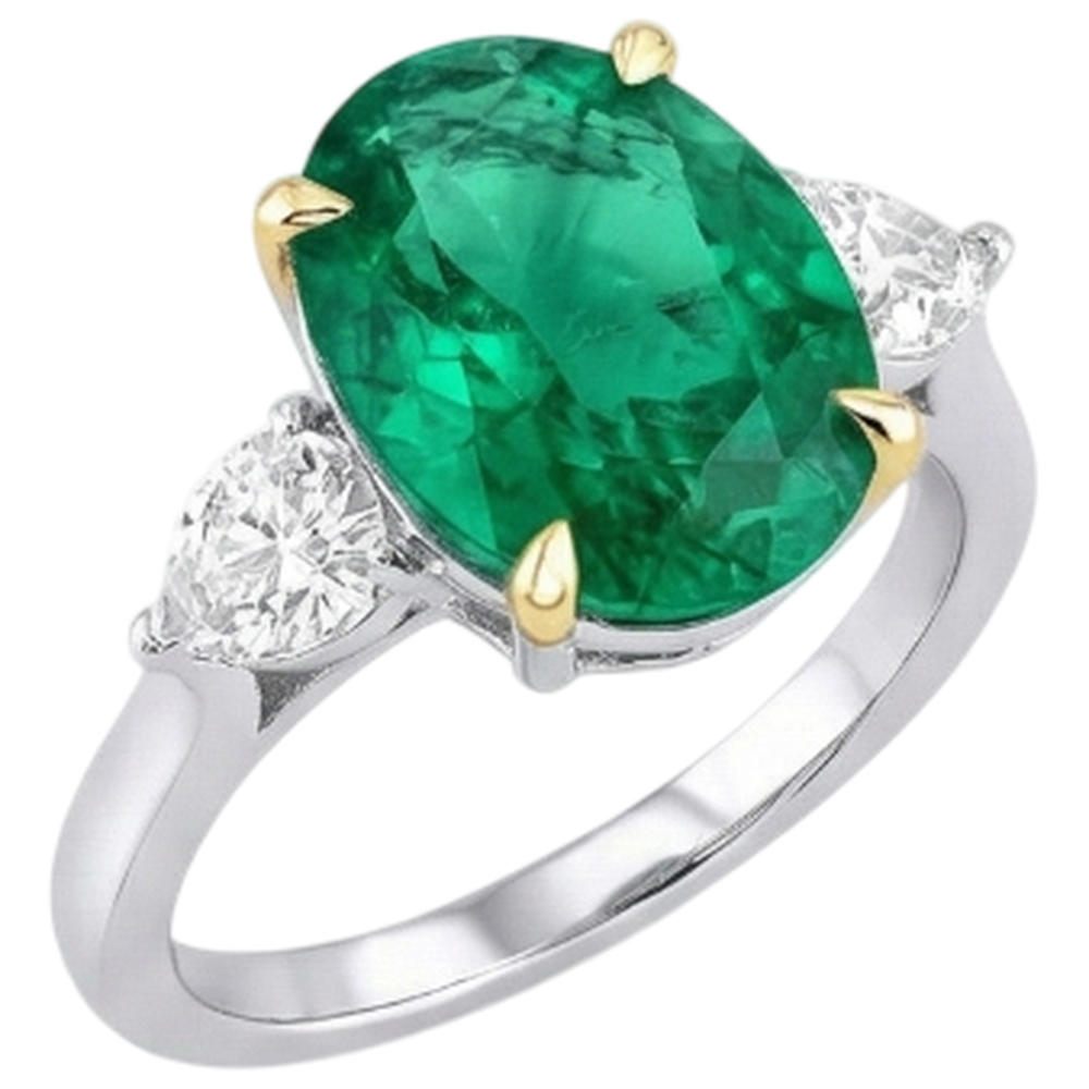 Eleganter Schmuckstein-Ring 4 Karat – Seitenansicht