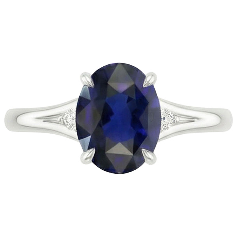 echter oval diamant 2.75Karat ring auf Weiß