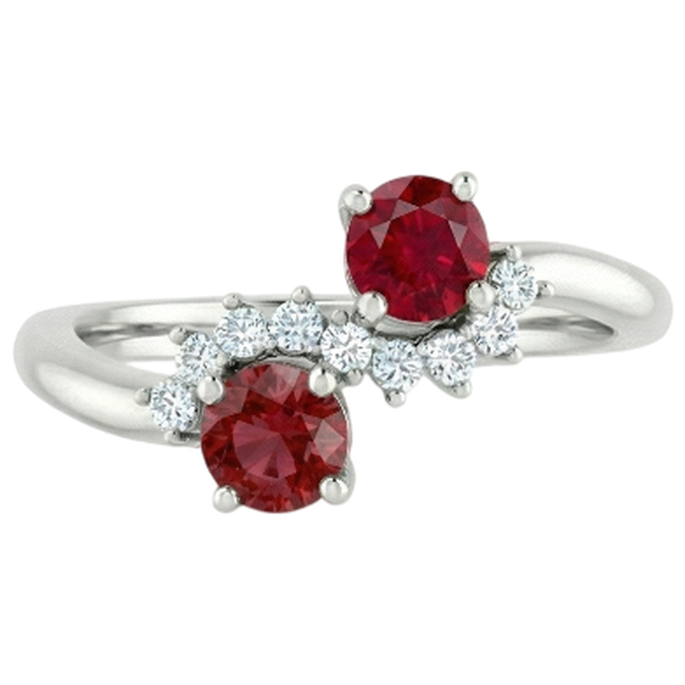 echter round rubin 1.18Karat ring Vorderansicht