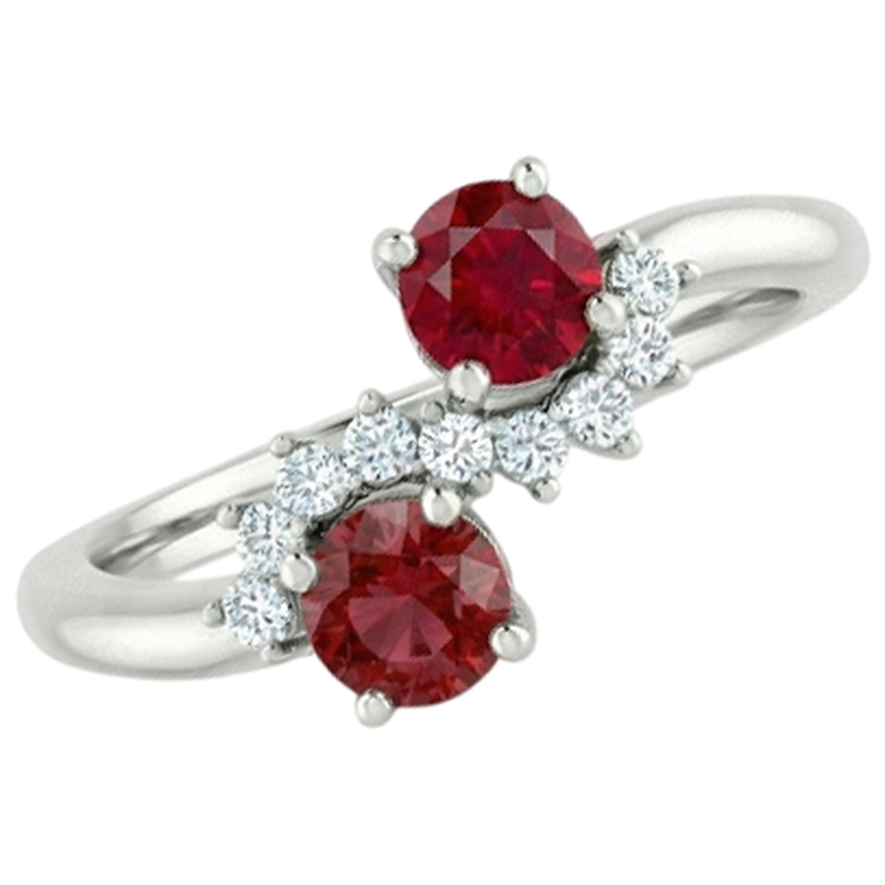 echter round rubin 1.18Karat ring Seitenansicht