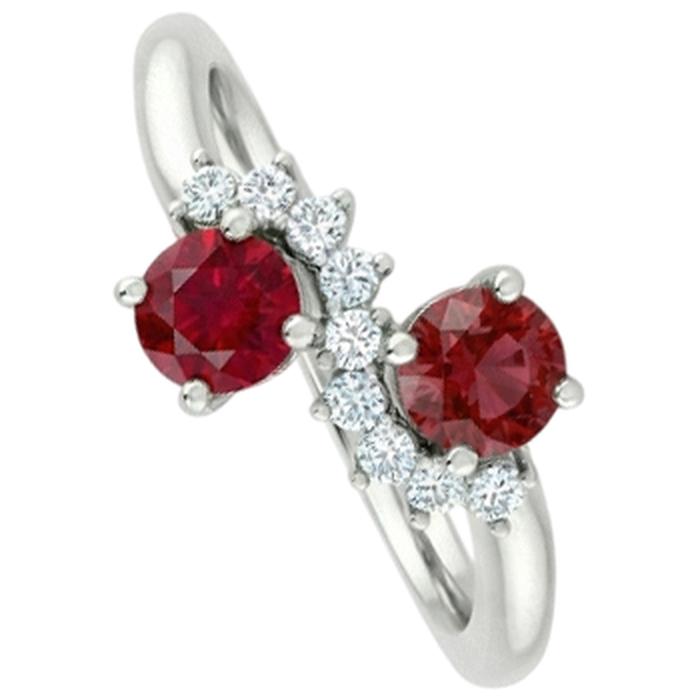 echter round rubin 1.18Karat ring Draufsicht