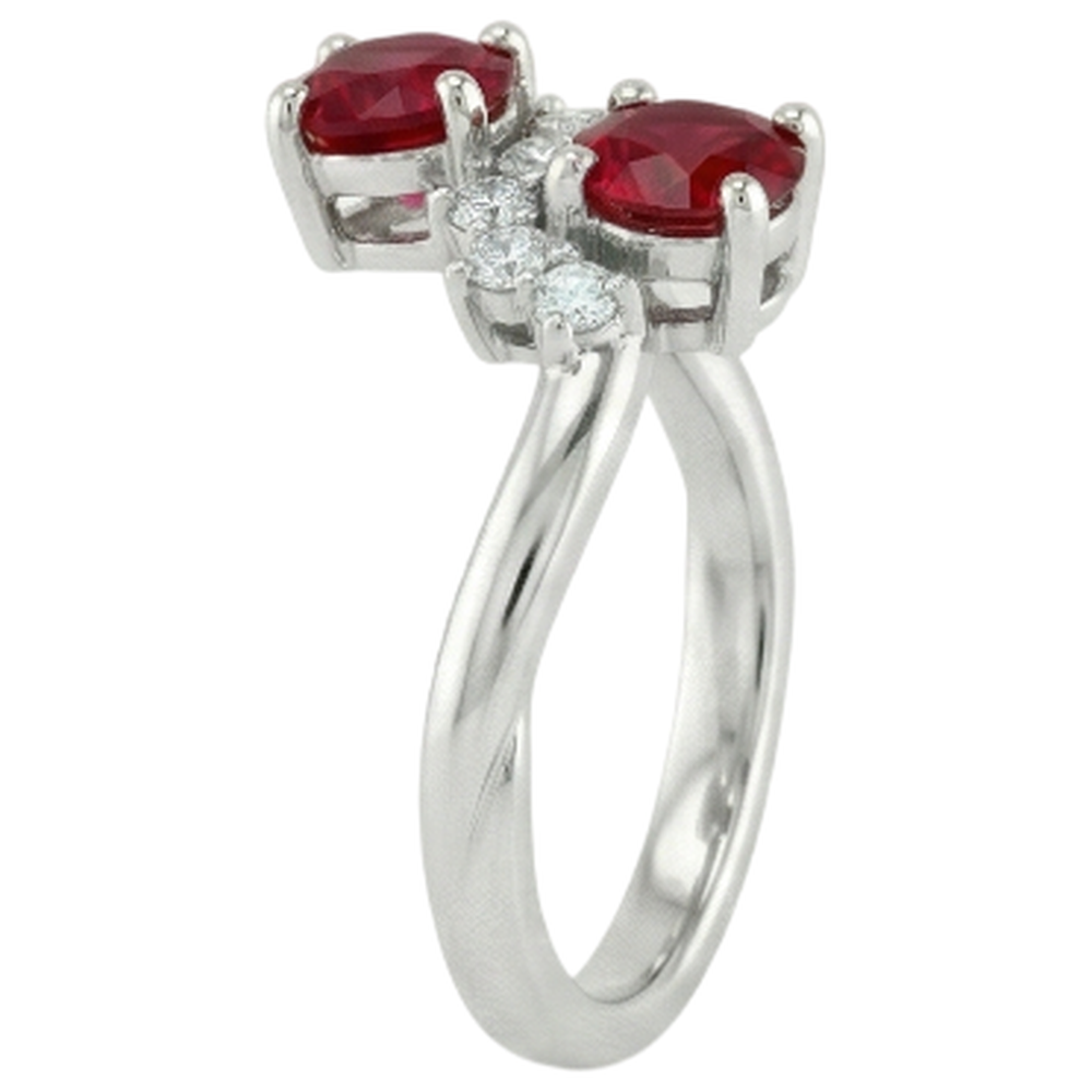 echter round rubin 1.18Karat ring Profilansicht