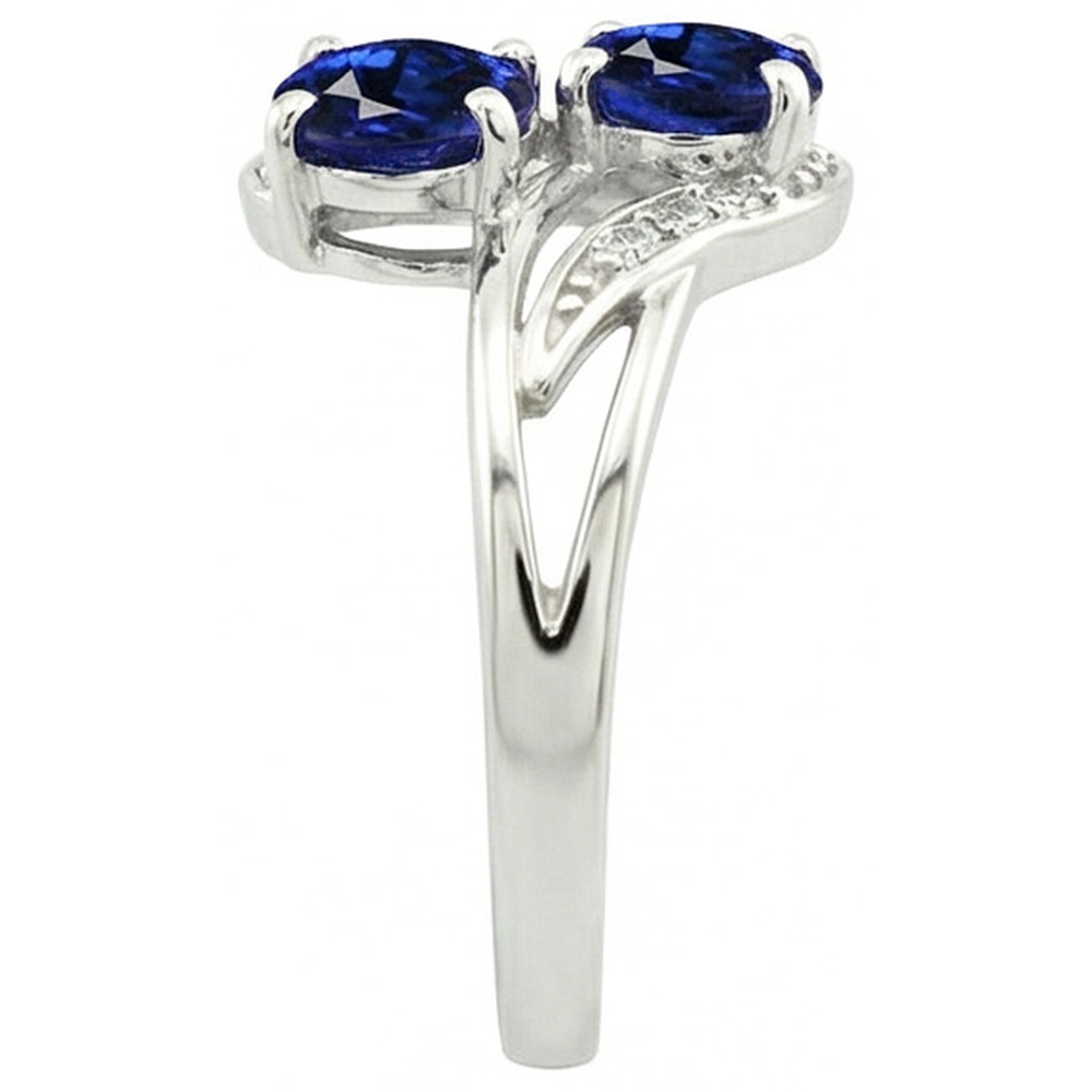 Toi et Moi Ovaler srilankischer Saphir-Diamantring im antiken Stil 4.50 Ct