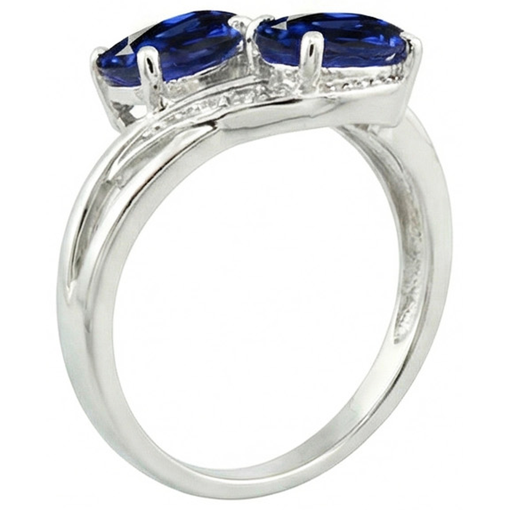 Toi et Moi Ovaler srilankischer Saphir-Diamantring im antiken Stil 4.50 Ct