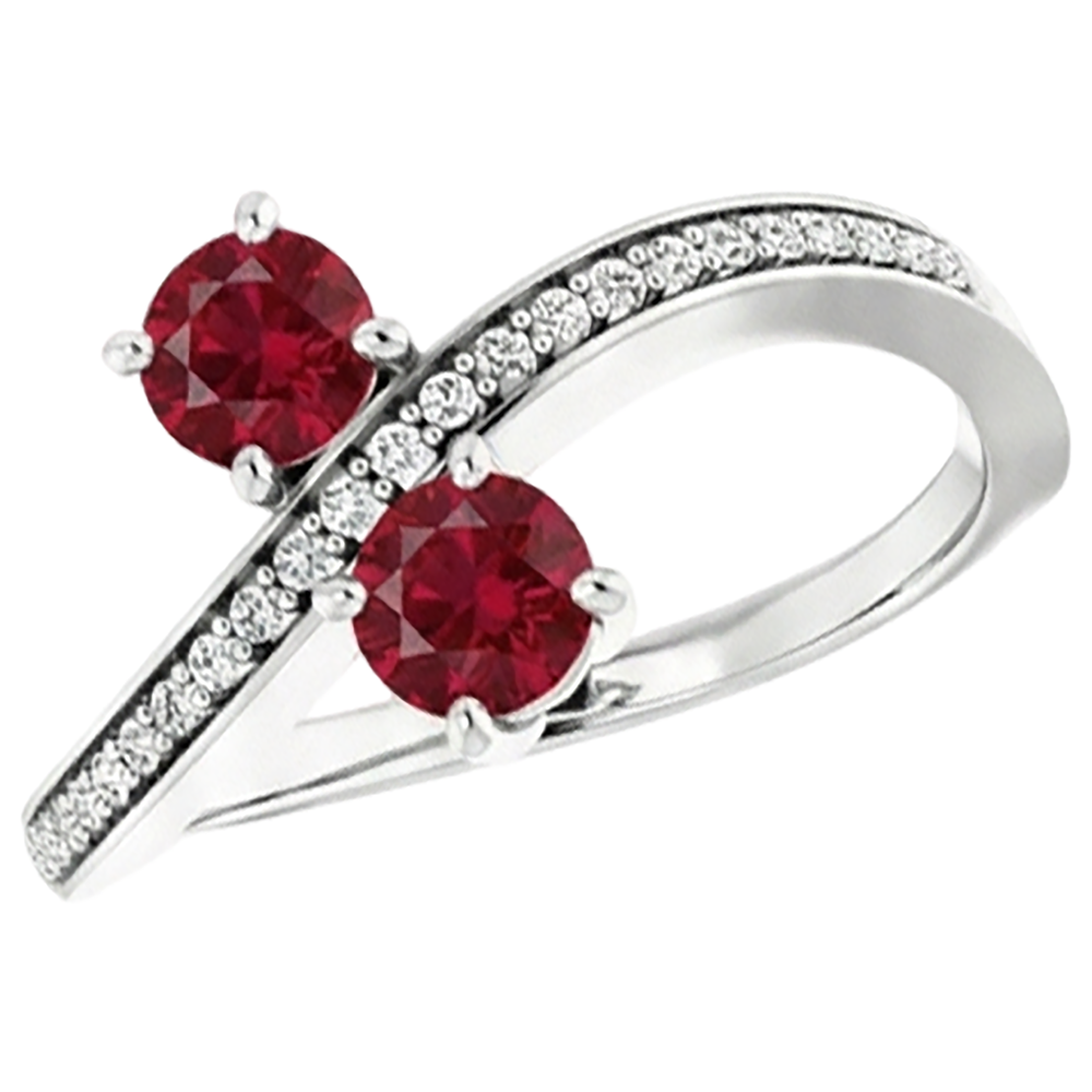 echter round rubin 1.50Karat ring Vorderansicht