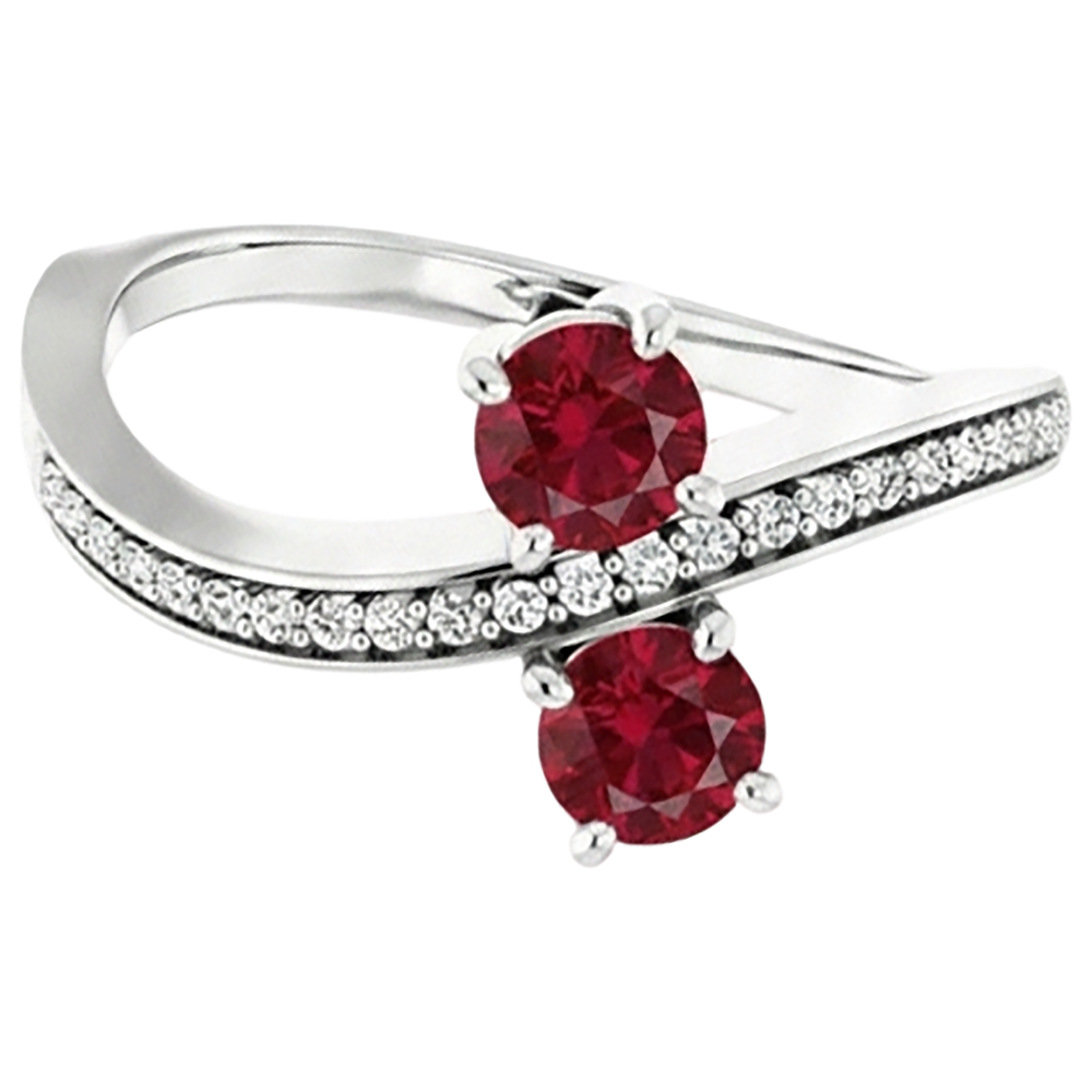 echter round rubin 1.50Karat ring Draufsicht