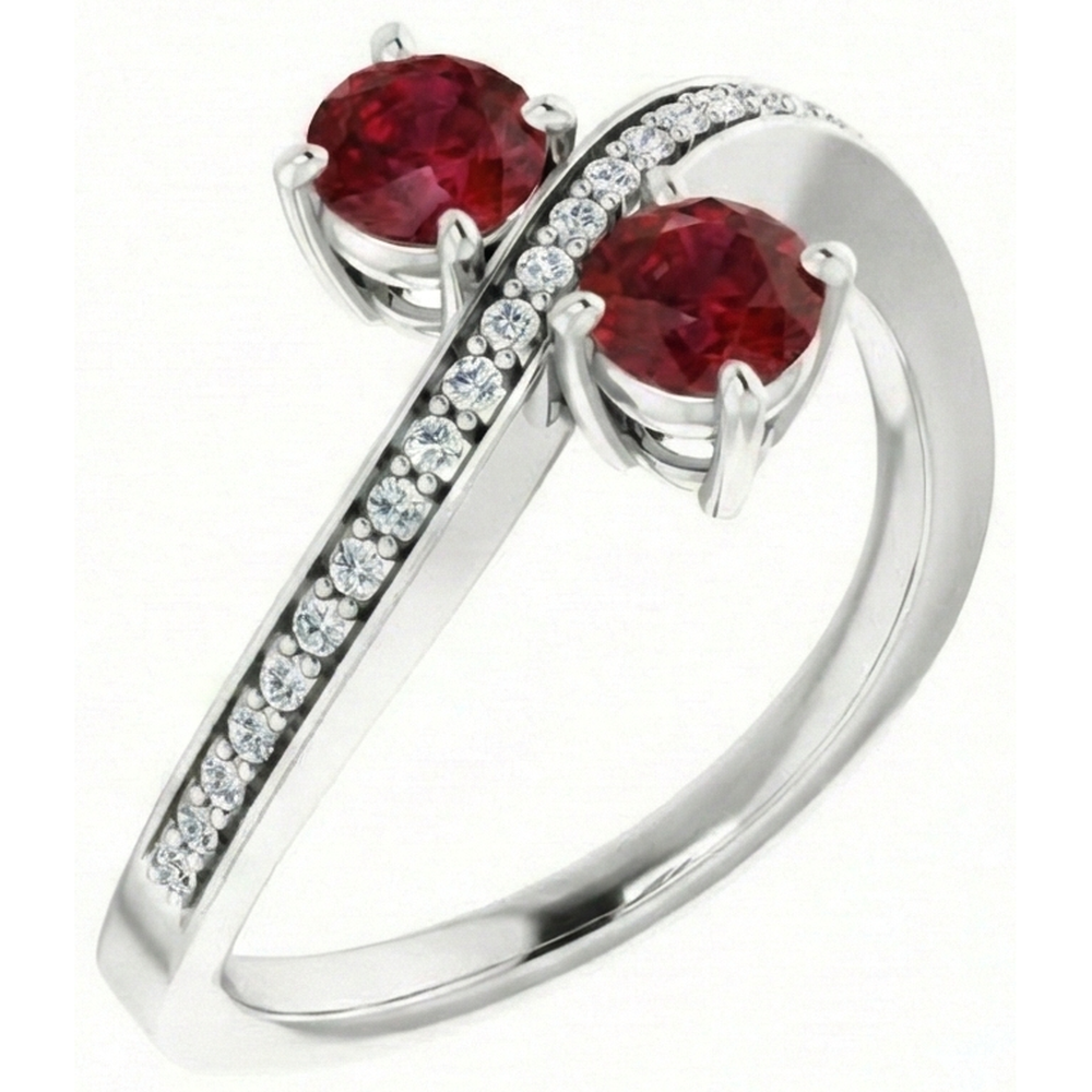 echter round rubin 2.60Karat ring Seitenansicht