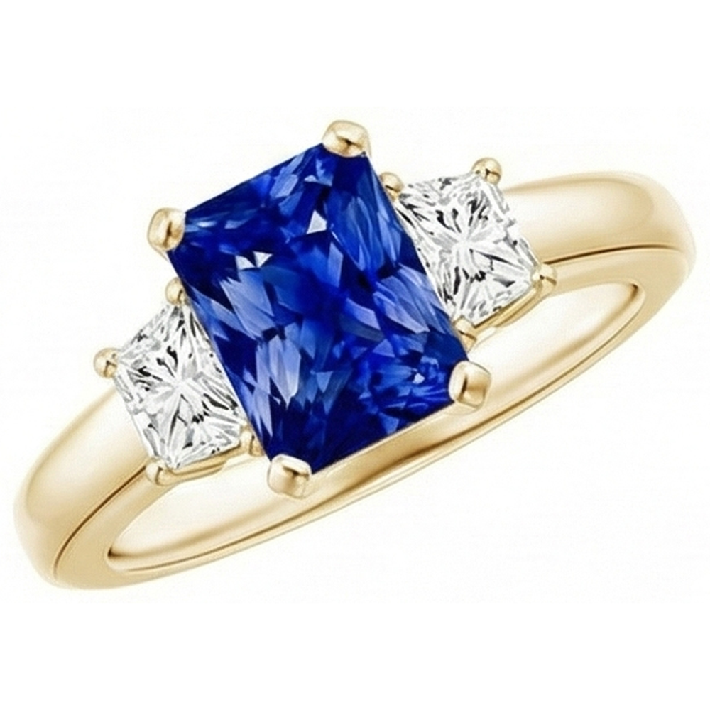 echter radiant diamant 3Karat ring Detailansicht