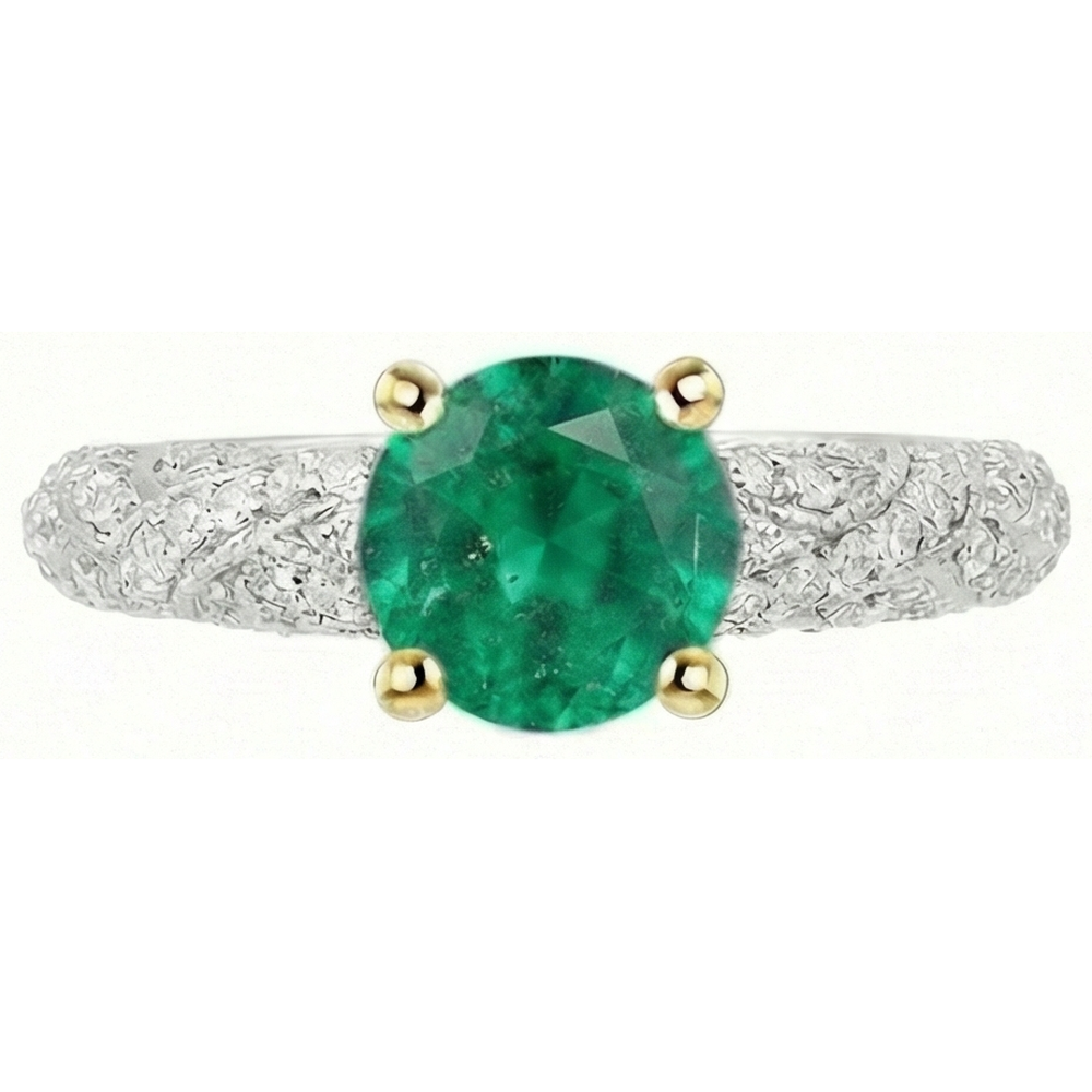 Premium Edler Smaragd Schmuckstein-Ring 1,50 Karat – Schrägansicht