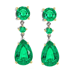 GIA-Geprüft Gemstone Earring – Edler Smaragd 2 Karat Bicolor 14K