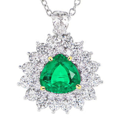 GIA-Geprüft Schmuckstein-Anhänger – Smaragd 3 Karat Bicolor 14K