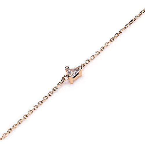 Trilliant Shape Echt Diamant Armband 1 Karat Mittelstein Gelbgold Schmuck