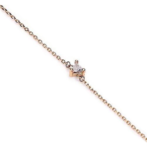 Trilliant Shape Echt Diamant Armband 1 Karat Mittelstein Gelbgold Schmuck