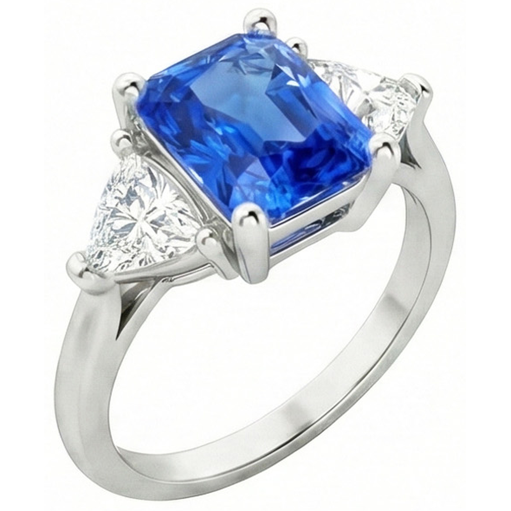echter trillion diamant 2.50Karat ring Vorderansicht