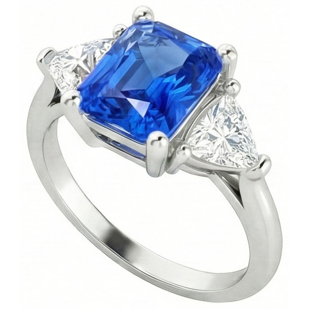 echter trillion diamant 2.50Karat ring Detailansicht