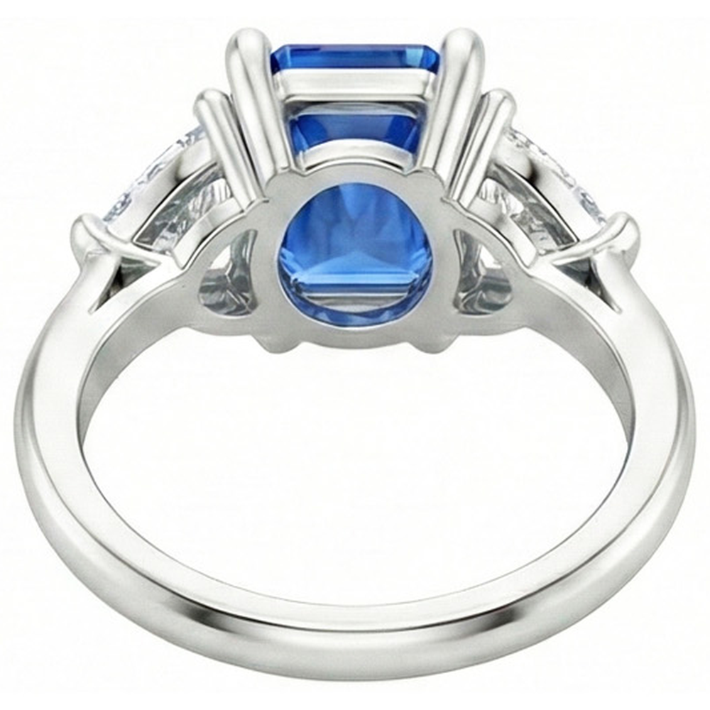 echter trillion diamant 2.50Karat ring Profilansicht