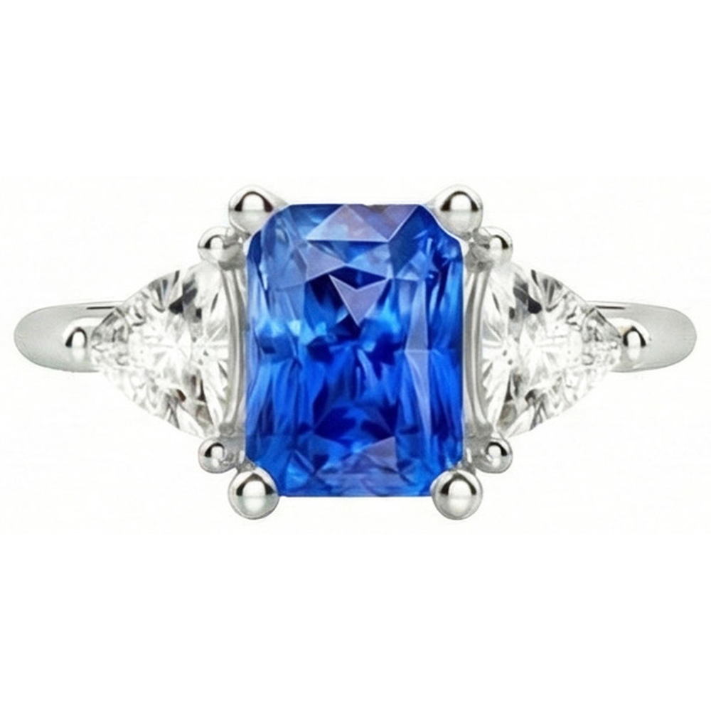 echter trillion diamant 2.50Karat ring Seitenansicht