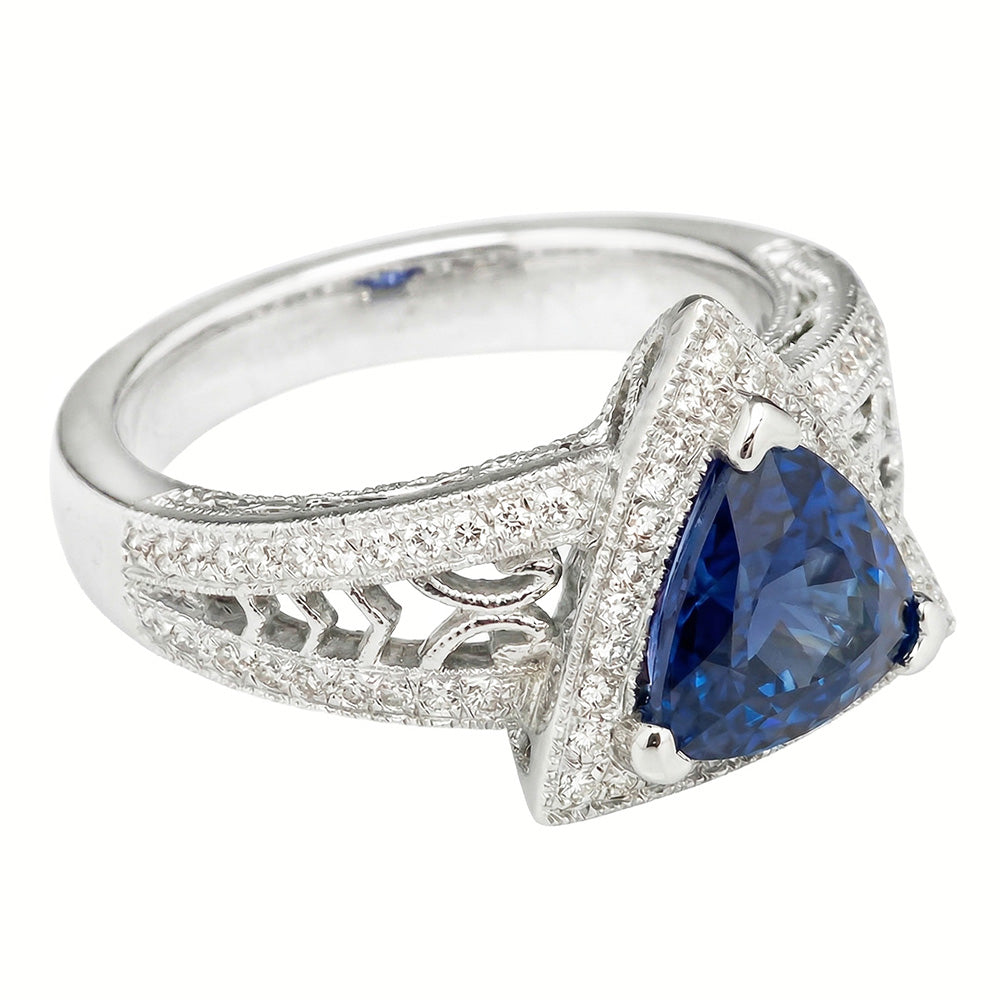 echter trillion diamant 1.50Karat ring Draufsicht