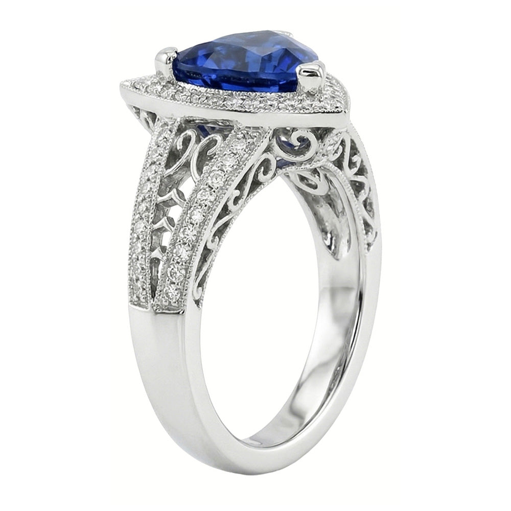 echter trillion diamant 1.50Karat ring Profilansicht