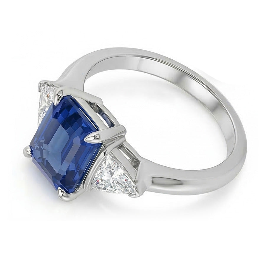 echter trillion diamant 2.50Karat ring Seitenansicht