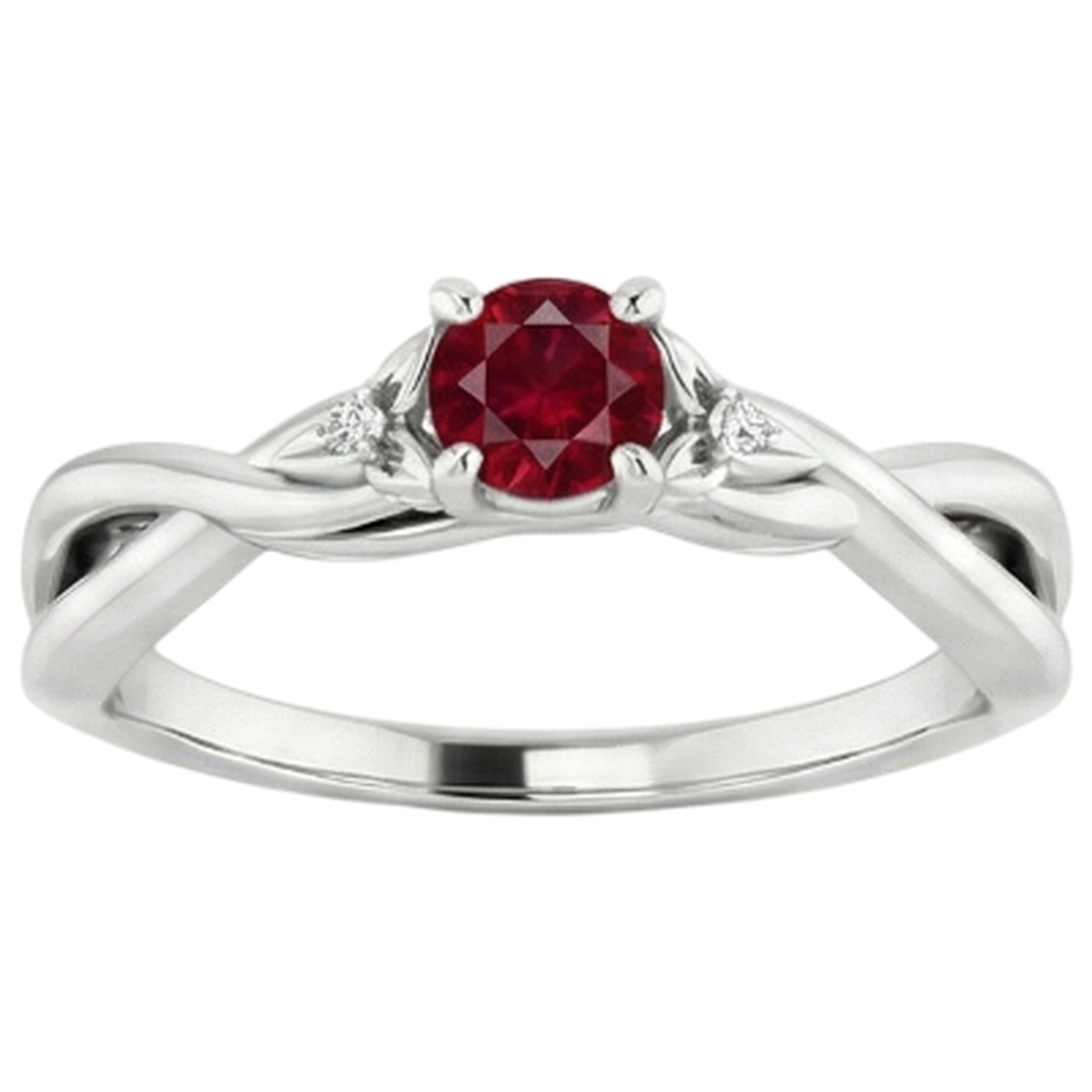 echter round rubin 1.50Karat ring Vorderansicht