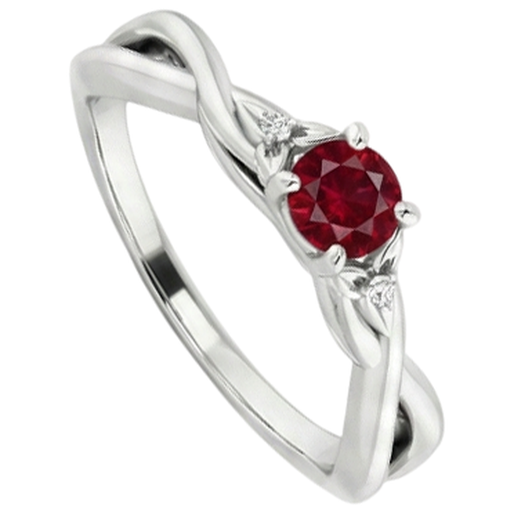 echter round rubin 1.50Karat ring Detailansicht