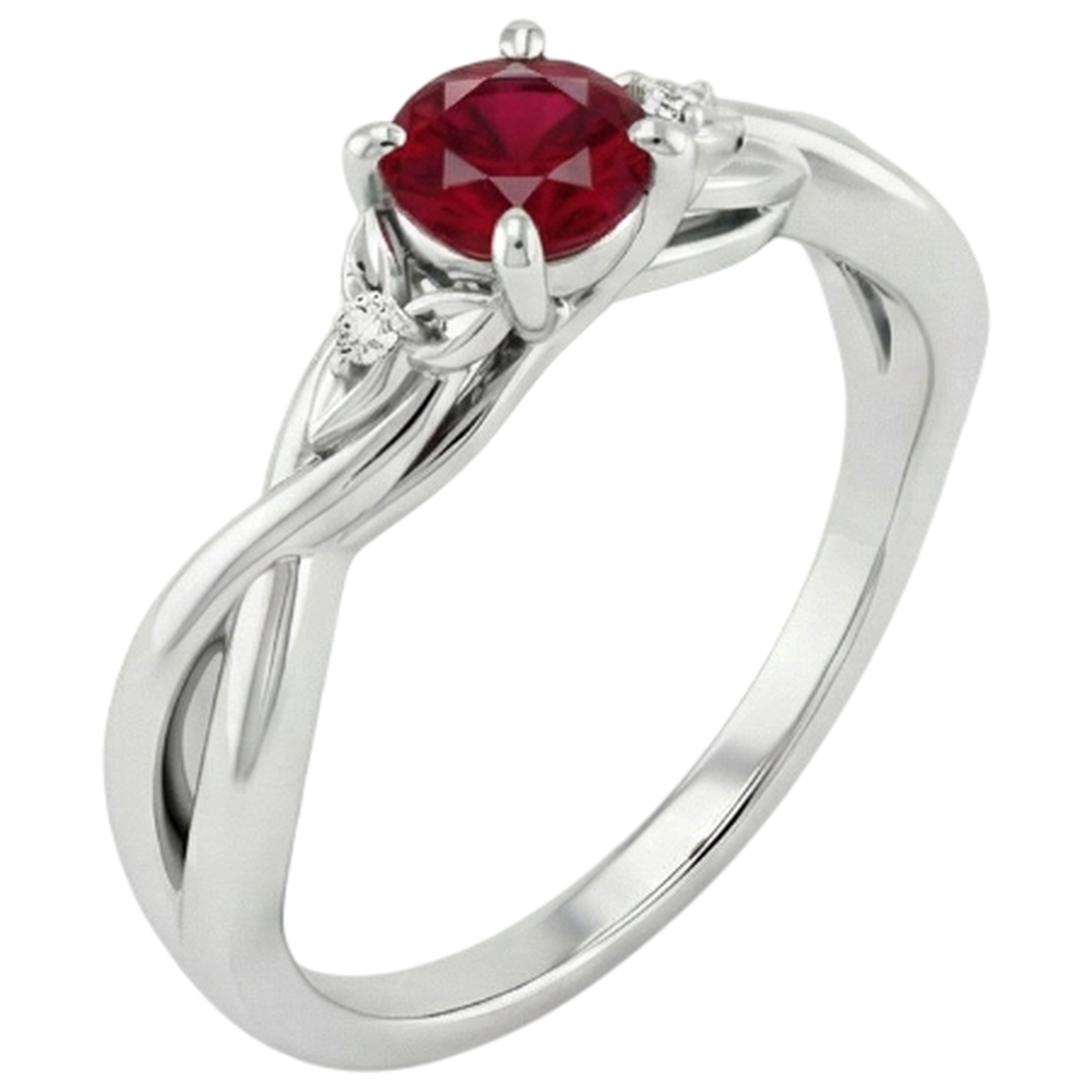 echter round rubin 1.50Karat ring Draufsicht
