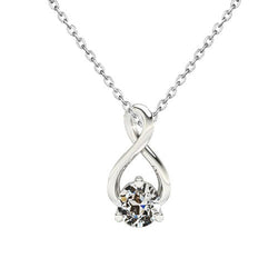 Luxuriöser Diamant Anhänger-Halskette – 1 Karat 14 Karat Weißgold