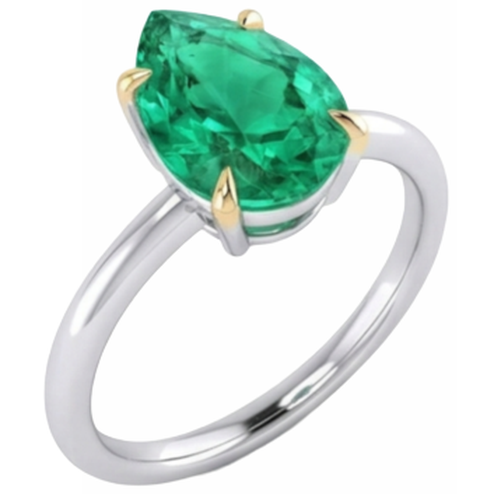 Exquisiter Edler Smaragd Schmuckstein-Ring 2 Karat – Seitenansicht